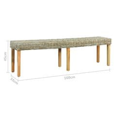Vidaxl Klop 160 cm naraven kubu ratan in trden mangov les