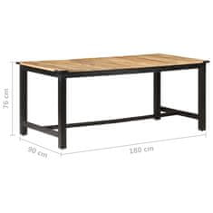 Vidaxl Jedilna miza 180x90x76 cm trden robusten mangov les