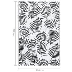 Vidaxl Zunanja preproga ARAKIL bela in črna 190x290 cm PP