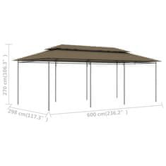 Vidaxl Paviljon 600x298x270 cm taupe 180 g/m2