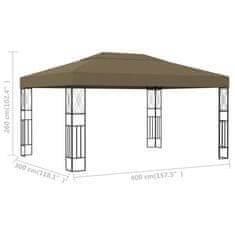 Vidaxl Paviljon 3x4 m taupe blago