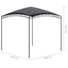 Vidaxl Paviljon 3x3x2,65 m antraciten 180 g/m²