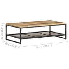 Vidaxl Klubska mizica 110x60x35 cm iz trdnega predelanega lesa
