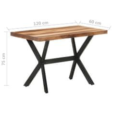 Vidaxl Jedilna miza 120x60x75 cm trden les s finišem iz palisandra