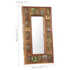 Vidaxl Ogledalo z Budo 50x80 cm trden predelan les