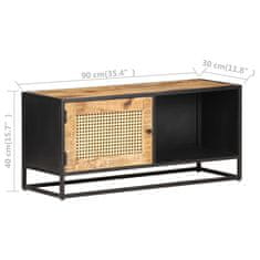 Vidaxl TV omarica 90x30x40 cm robusten mangov les in naravni trst