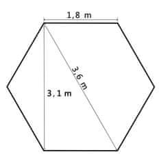 shumee Zložljiv šotor šestkoten temno moder 3,6x3,1 m