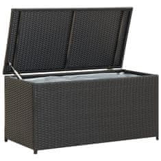 Vidaxl Vrtna škatla za shranjevanje poli ratan 100x50x50 cm črna