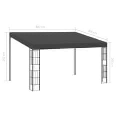 Vidaxl Paviljon za namestitev na steno 3x4 m antraciten iz blaga