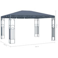 Vidaxl Paviljon z lučkami 400x300 cm antraciten