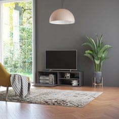 Vidaxl TV omarica visok sijaj siva 120x34x37 cm iverna plošča