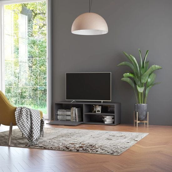 Vidaxl TV omarica visok sijaj siva 120x34x37 cm iverna plošča