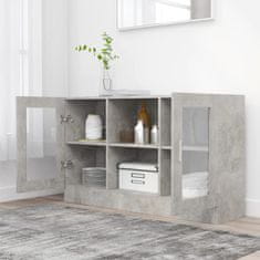 Vidaxl Vitrina betonsko siva 120x30,5x70 cm iverna plošča