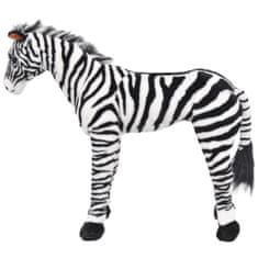 shumee Stoječa plišasta zebra črna in bela XXL