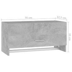 Greatstore Garderobna omara betonsko siva 70x32,5x35 cm iverna plošča