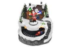 Zaparevrov Božični prizor (13 cm), Božiček z vlakom, lučkami in gibi