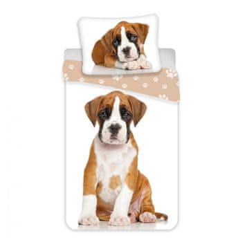 Zaparevrov Bombažna posteljnina 140x200+70x90, Rjavi pes