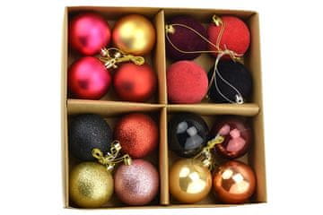 Zaparevrov Božične kroglice, zlate in vijolične, komplet 16 kosov 60 mm