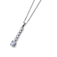 Oliver Weber Brezčasna srebrna ogrlica s kristali Genuine Oval 61183 (verižica, obesek)