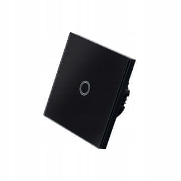 SMART HOUSE Stekleno stikalo na dotik enojno črno LED