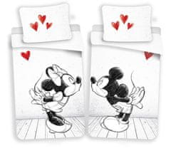 Jerry Fabrics JERRY FABRICS Platno Mickey in Minnie love 02 Bombaž, 140/200, 70/90 cm