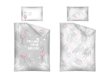 Detexpol Posteljno perilo Flamingos siva 100/135, 40/60