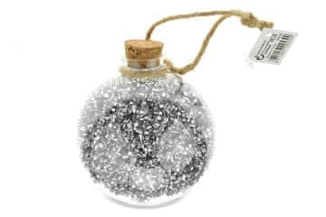 Zaparevrov Krogla z ostružki (9 cm), srebrna