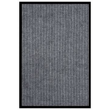Vidaxl vidaXL Predpražnik, rebrast, siv, 80 x 120 cm