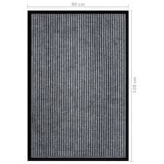 Vidaxl Predpražnik črtast siv 80x120 cm
