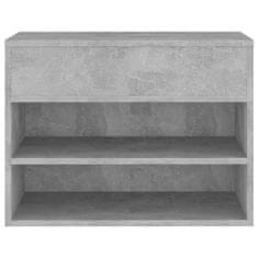 Vidaxl Klop za čevlje betonsko siva 60x30x45 cm iverna plošča