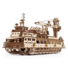 UGEARS 3D lesena mehanska sestavljanka Raziskovalna ladja