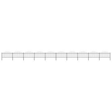 Vidaxl Vrtna ograja s suličastim vrhom jeklo 1673 x 150 cm črne barve