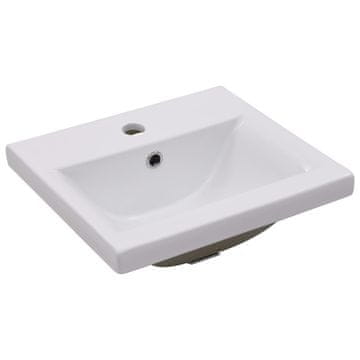 Vidaxl Vgradni umivalnik 42x39x18 cm keramičen bel