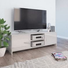 Greatstore TV omarica visok sijaj bela 120x30x37,5 cm iverna plošča