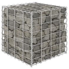 Vidaxl Kockasta visoka greda gabion iz jeklene žice 40x40x40 cm