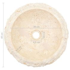 Vidaxl Umivalnik 40x12 cm marmor krem