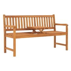 Vidaxl Vrtna klop za 3 osebe z mizico 150 cm trdna tikovina