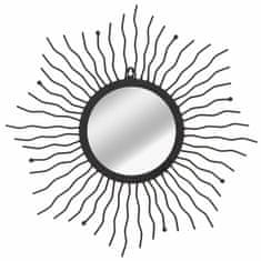 Vidaxl Vrtno stensko ogledalo sonce 60 cm črne barve