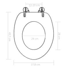 Greatstore Deska za WC školjko počasno zapiranje MDF dizajn kamenčki