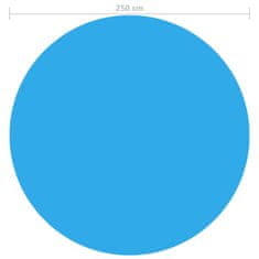 Vidaxl Plavajoča okrogla PE solarna folija za bazen 250 cm modre barve