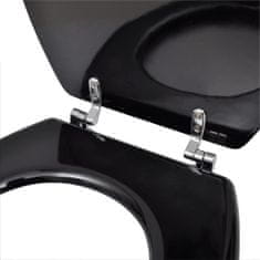 Greatstore Deska za WC školjko MDF pokrov preprost dizajn črna