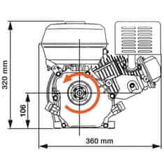 Greatstore Bencinski motor 6,5 KM 4,8 kW črn