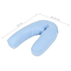 Vidaxl Nosečniški vzglavnik J-oblike 54x(36-43) cm moder