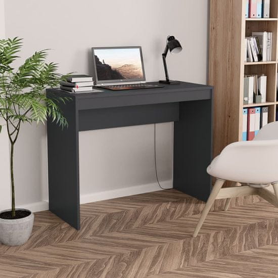 Vidaxl Pisalna miza siva 90x40x72 cm iverna plošča