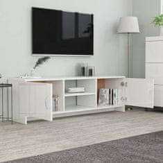 Vidaxl TV omarica visok sijaj bela 120x30x37,5 cm iverna plošča