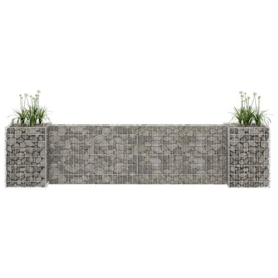 Greatstore Korito za rastline gabion H-oblike jeklo 260x40x60 cm