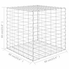 Vidaxl Kockasta visoka greda gabion iz jeklene žice 60x60x60 cm