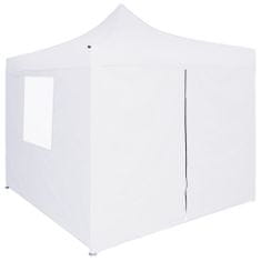 Greatstore Profesionalen zložljiv vrtni šotor s 4 stranicami 3x3 m bel