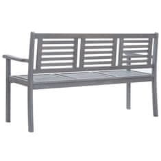 Vidaxl Vrtna klop za 3 osebe z blazino 150 cm siv evkaliptusov les