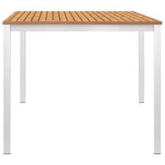 Vidaxl Vrtna jedilna miza 180x90x75 cm tikovina in nerjaveče jeklo